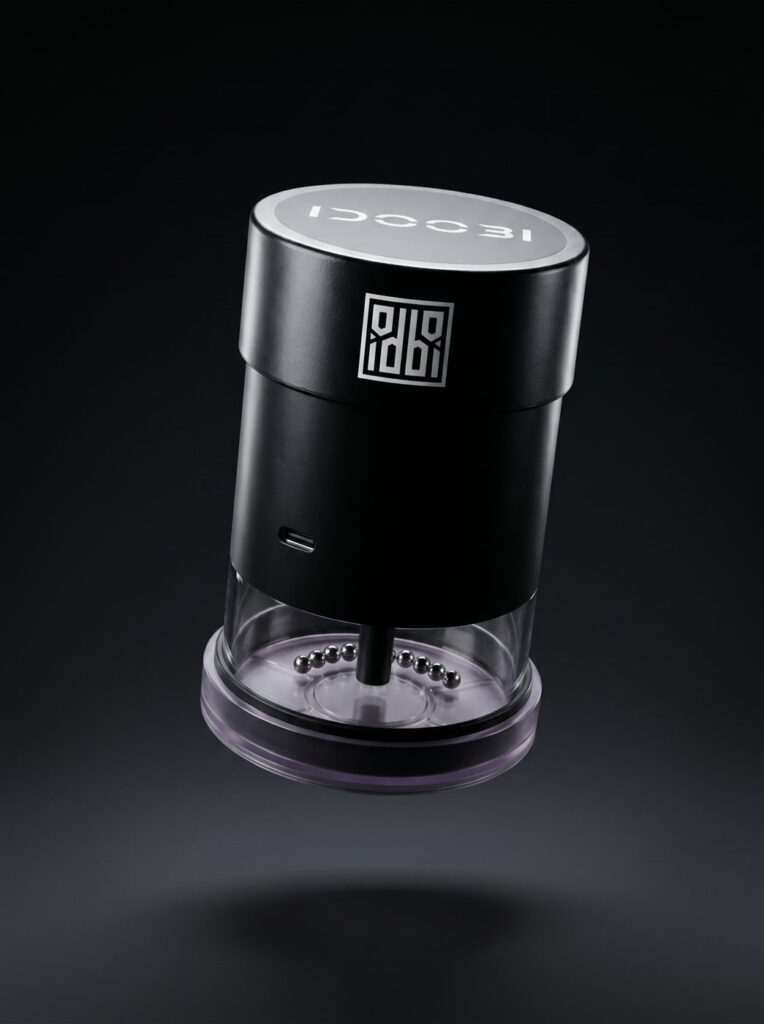 Side view of the idoobi electric herb grinder