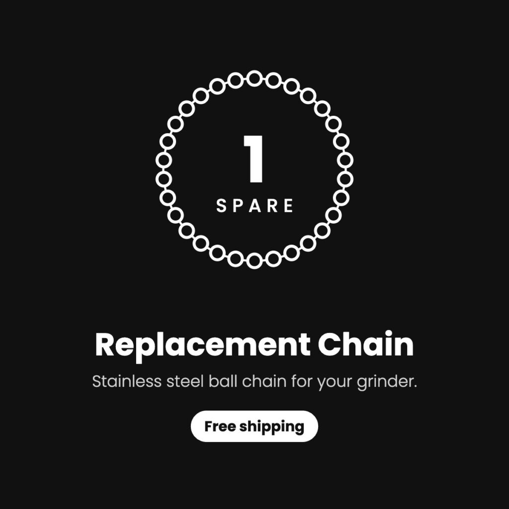 Replacement stainless steel ball chain for the idoobi electric herb grinder, free shipping